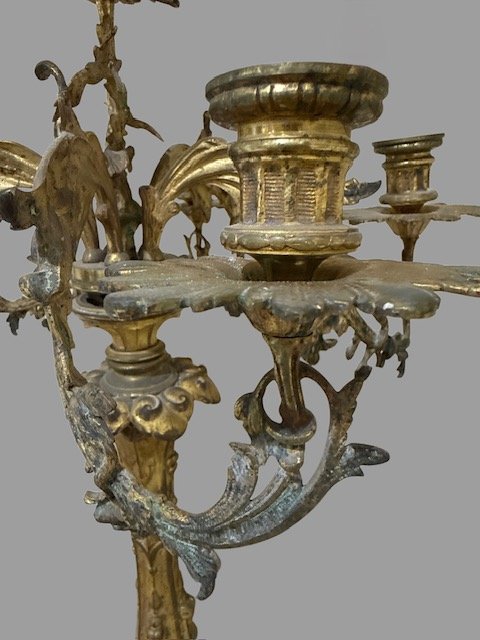 Candeliere in bronzo dorato-photo-1