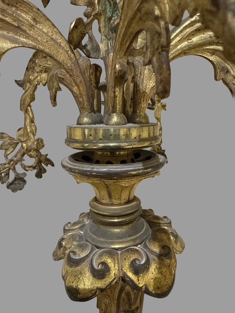 Candeliere in bronzo dorato-photo-4
