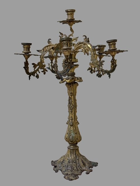 Candeliere in bronzo dorato-photo-8