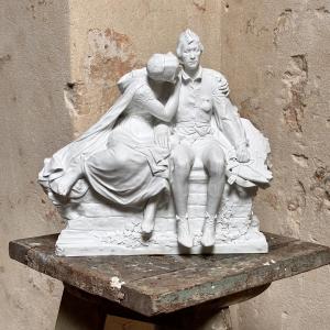 Monument To Charles De Coster - After Charles Samuel - Biscuit Porcelain