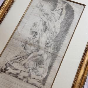Saint Sebastian - Black Chalk Drawing - Italy 18th Century