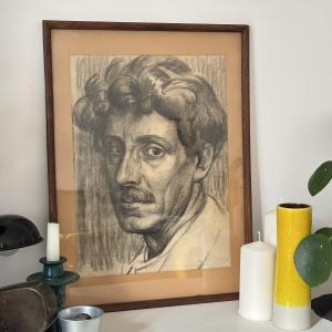 Self-portrait - Charles Sénard (1878-1934) - Charcoal On Paper
