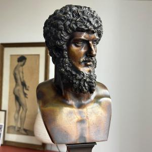 Bust Of Lucius Verus - Bronze With Copper Patina
