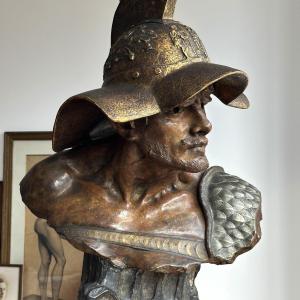 Gladiator Bust - Richard Aurili - Patinated Terracotta