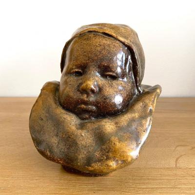 Jean Carriès (1855-1894). Baby With A Collar, Known As
