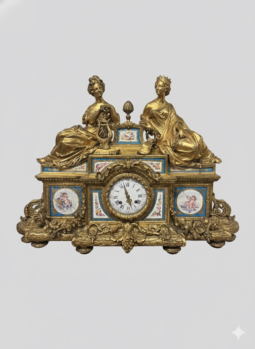 Pendule en bronze doré