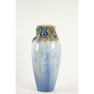  Large Art Nouveau Ceramic Vase By Joseph Mougin (1876-1961) 