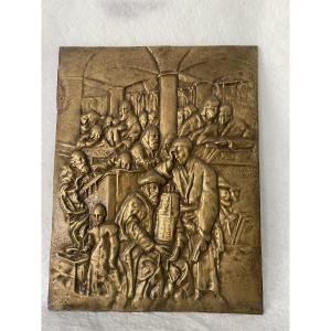 Bronze Plaque Judaica After Maurycy Gottlieb (1856-1879)