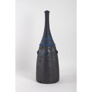 Large Ceramic Bottle By Emmanuel Peccatte (1974-2015) 