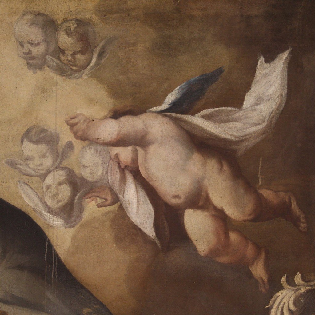 Grande quadro religioso della prima metà del XVIII secolo-photo-2