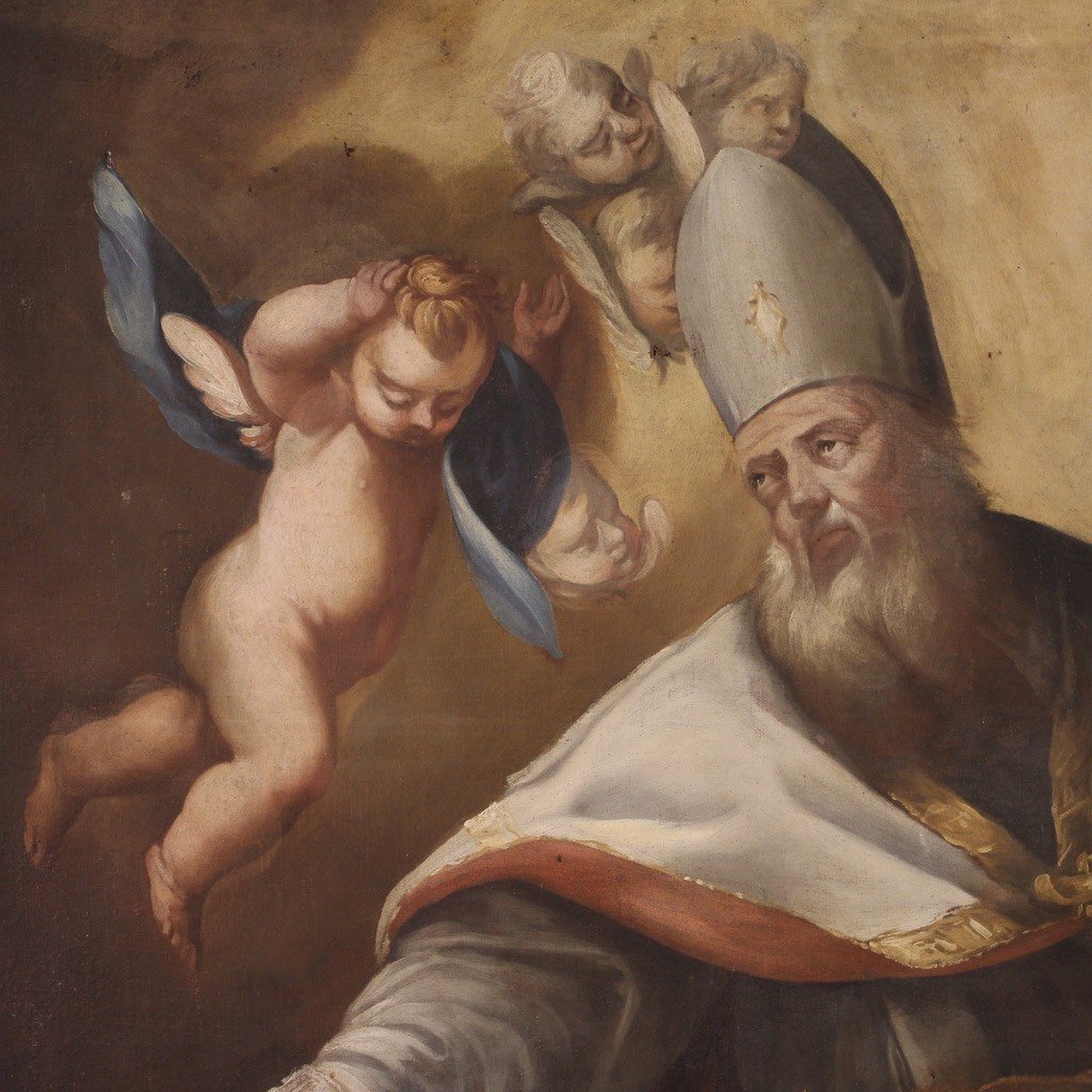 Grande quadro religioso della prima metà del XVIII secolo-photo-2