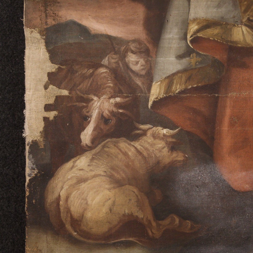 Grande quadro religioso della prima metà del XVIII secolo-photo-3