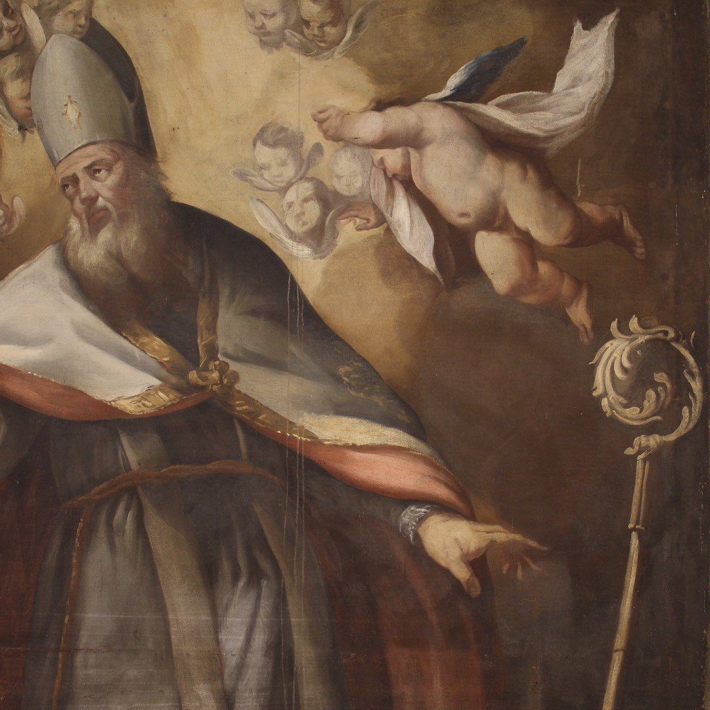 Grande quadro religioso della prima metà del XVIII secolo-photo-7