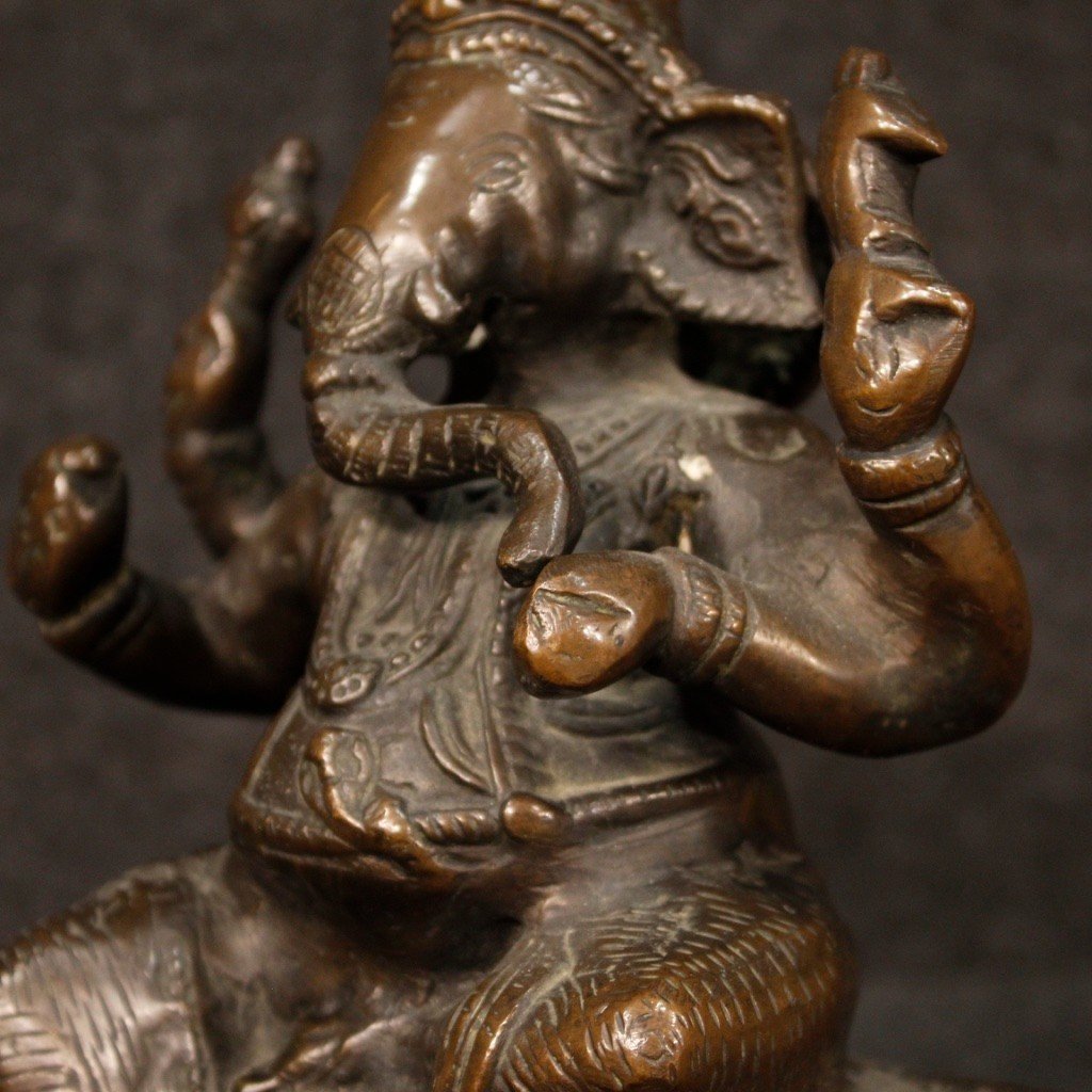 Scultura indiana in bronzo raffigurante divinità-photo-4