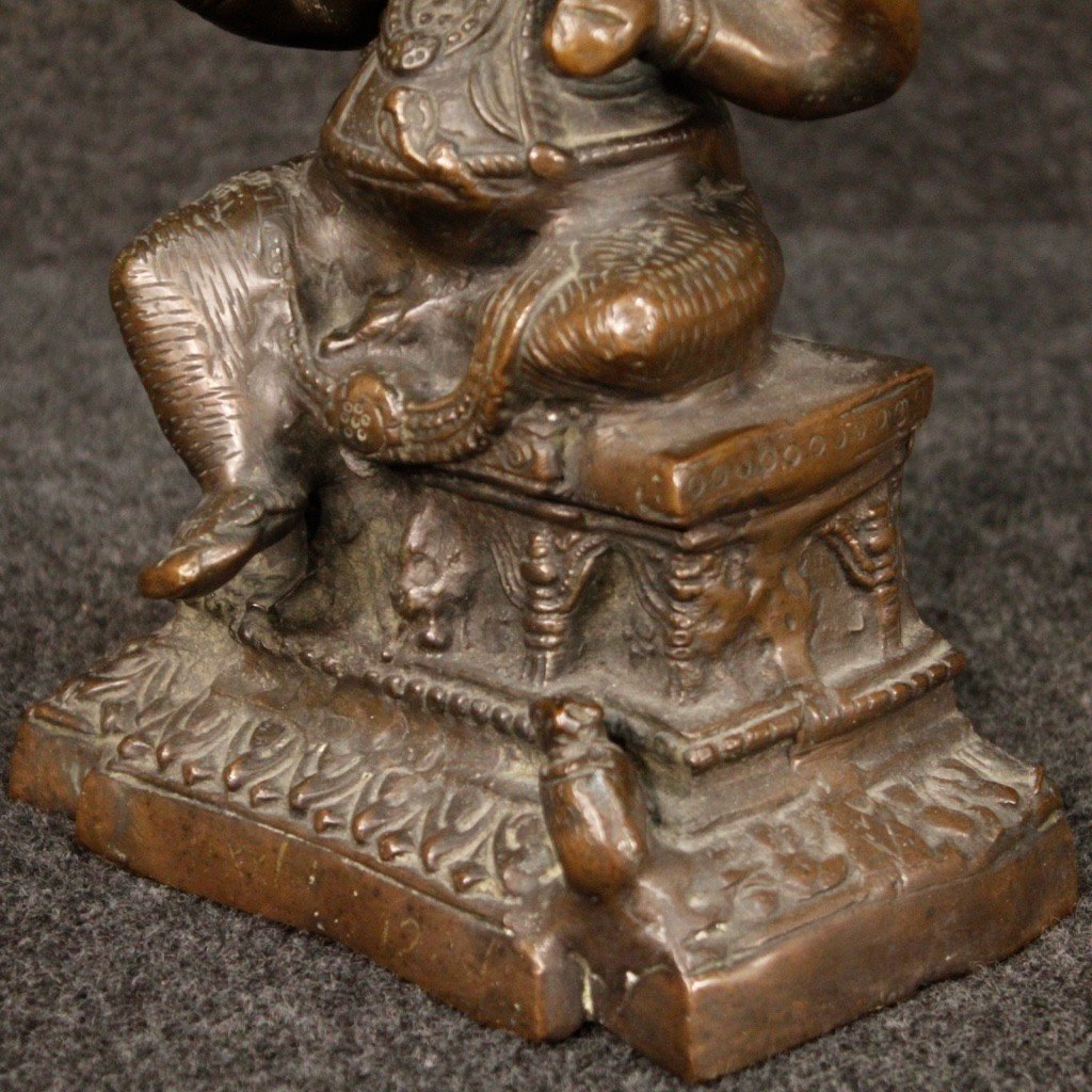 Scultura indiana in bronzo raffigurante divinità-photo-3