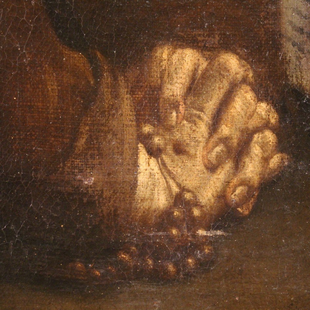 Antico dipinto italiano del XVII secolo, San Francesco-photo-2