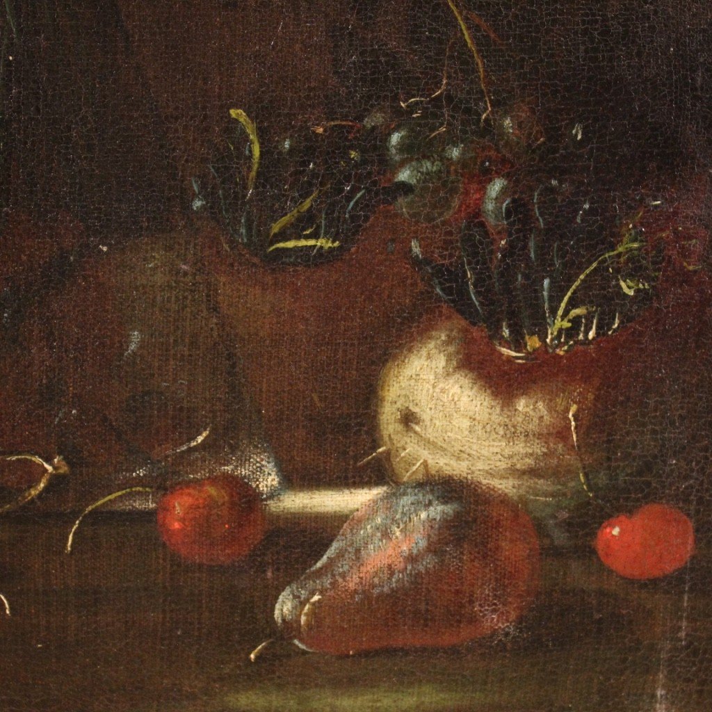 Antico dipinto natura morta del XVII secolo-photo-3