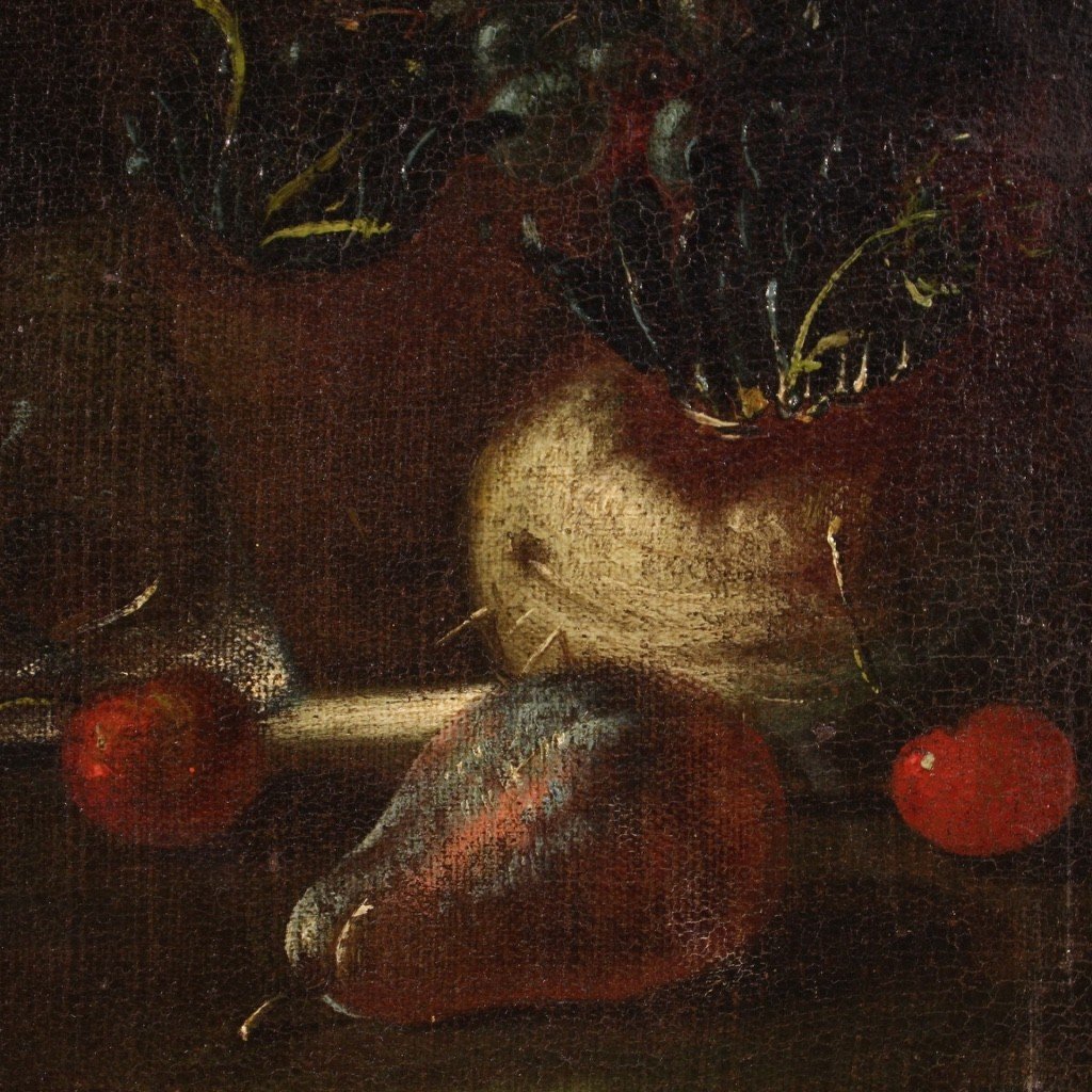 Antico dipinto natura morta del XVII secolo-photo-7