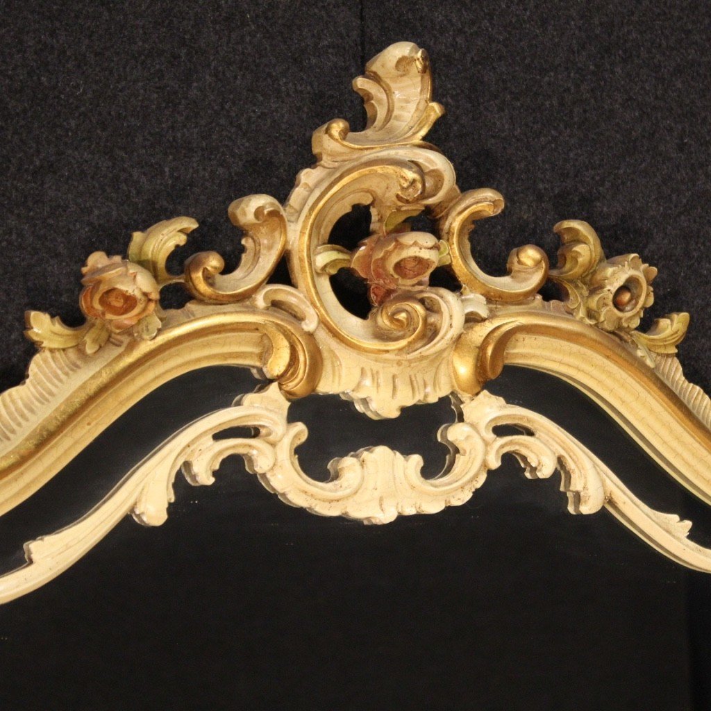 Grande console con specchiera laccata in stile Luigi XV-photo-4