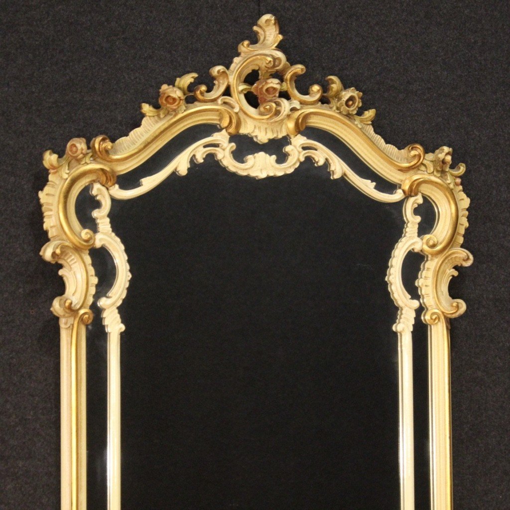 Grande console con specchiera laccata in stile Luigi XV-photo-8