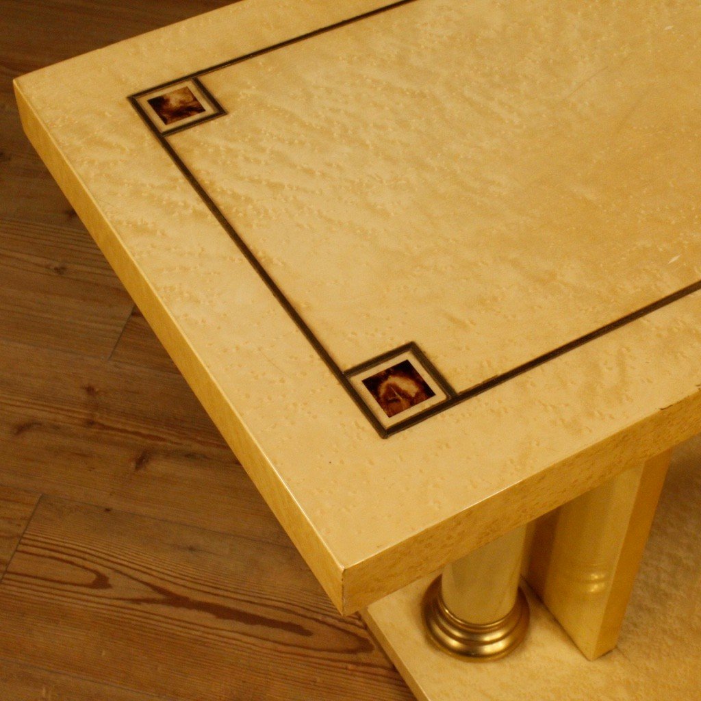 Console italiana in legno esotico del XX secolo-photo-3