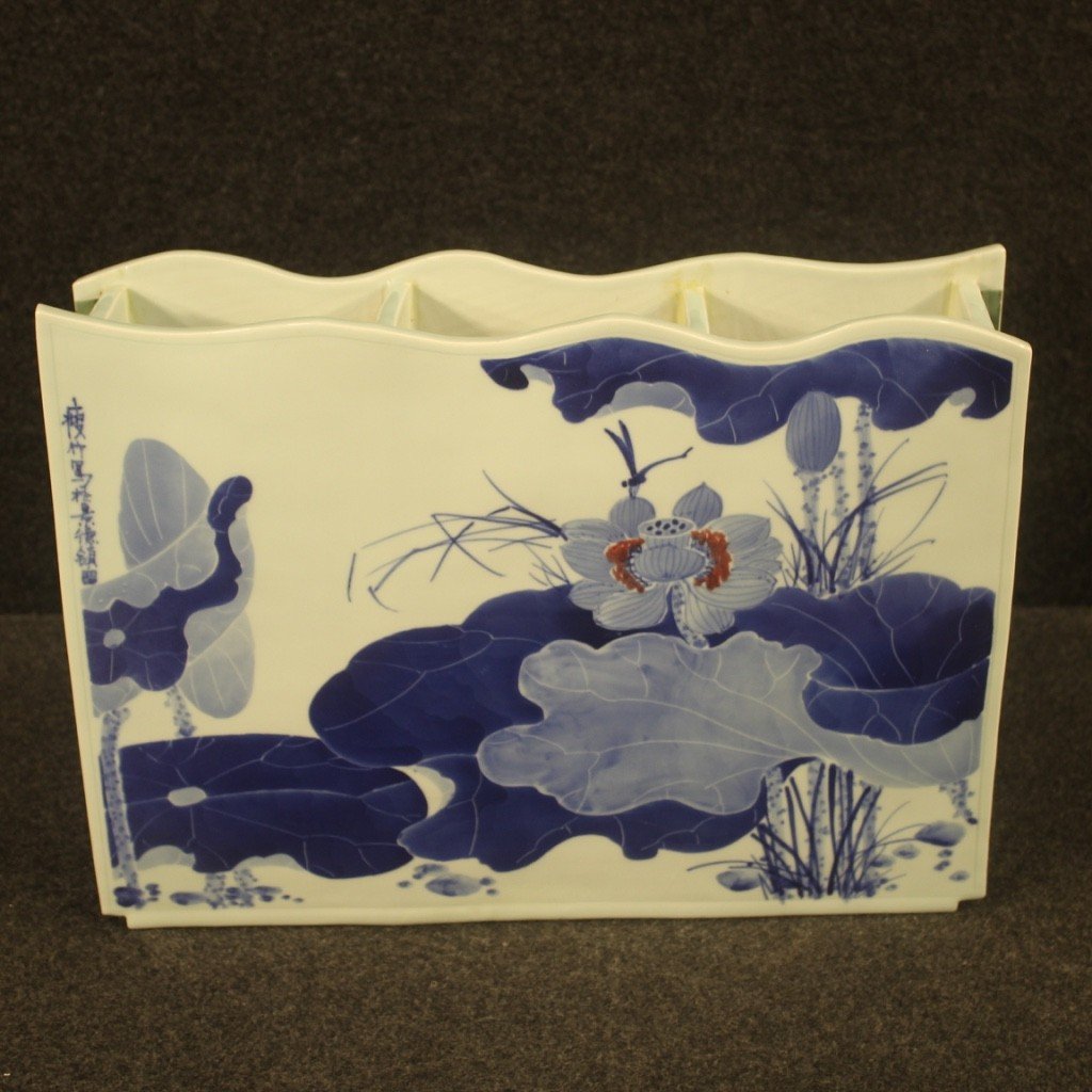 Vaso cinese in ceramica smaltata e dipinta-photo-4