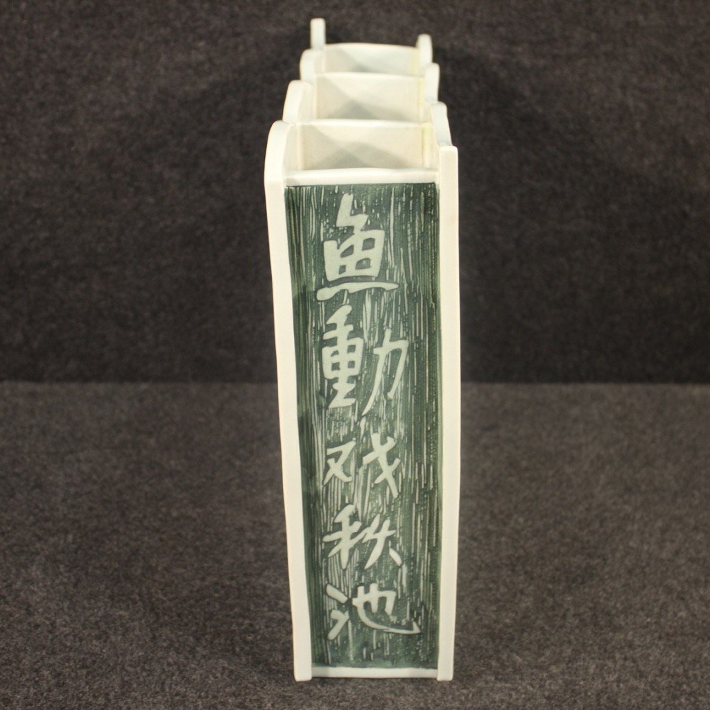 Vaso cinese in ceramica smaltata e dipinta-photo-1