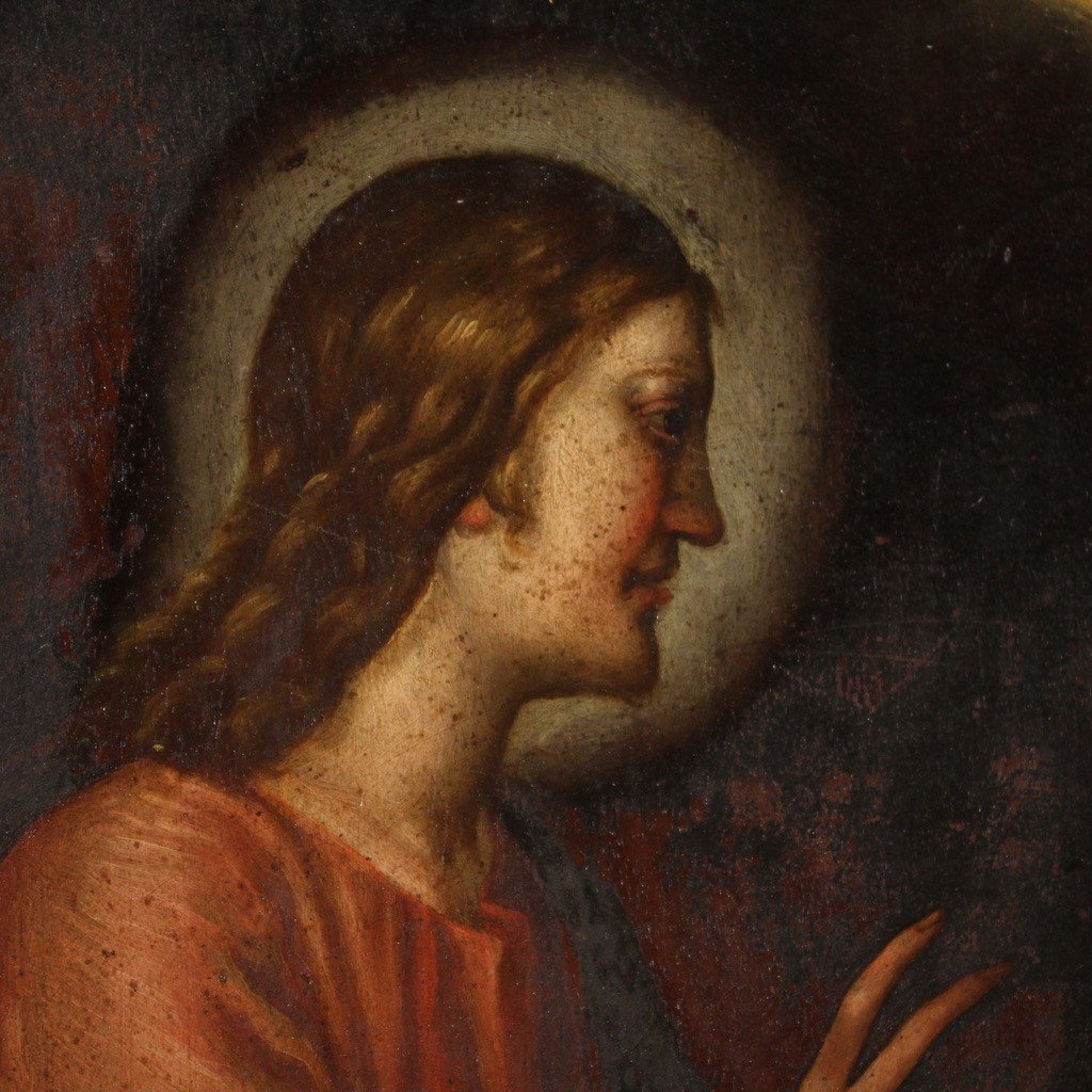 Antico dipinto religioso del XIX secolo, la morte di Giuseppe-photo-1