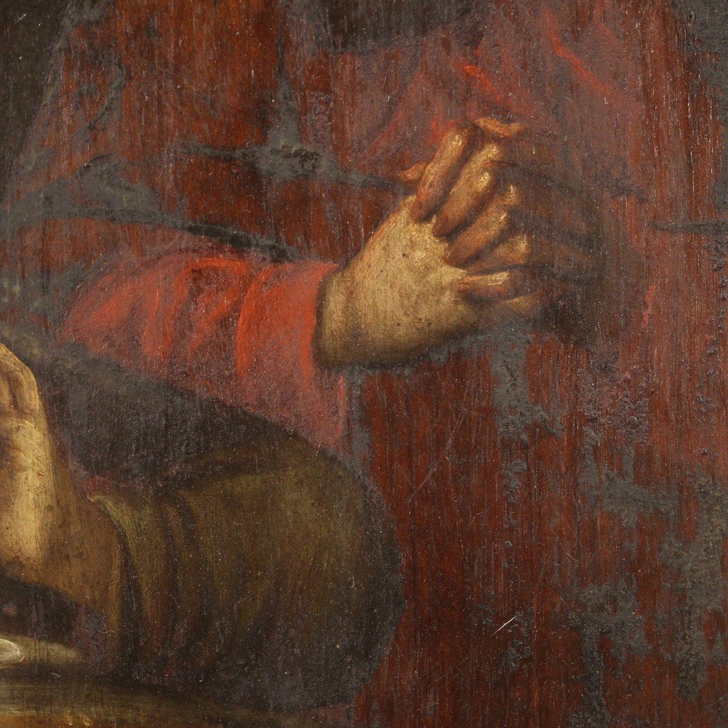 Antico dipinto religioso del XIX secolo, la morte di Giuseppe-photo-5
