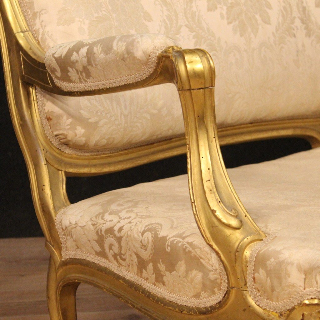 Divano francese dorato in stile Luigi XV-photo-4