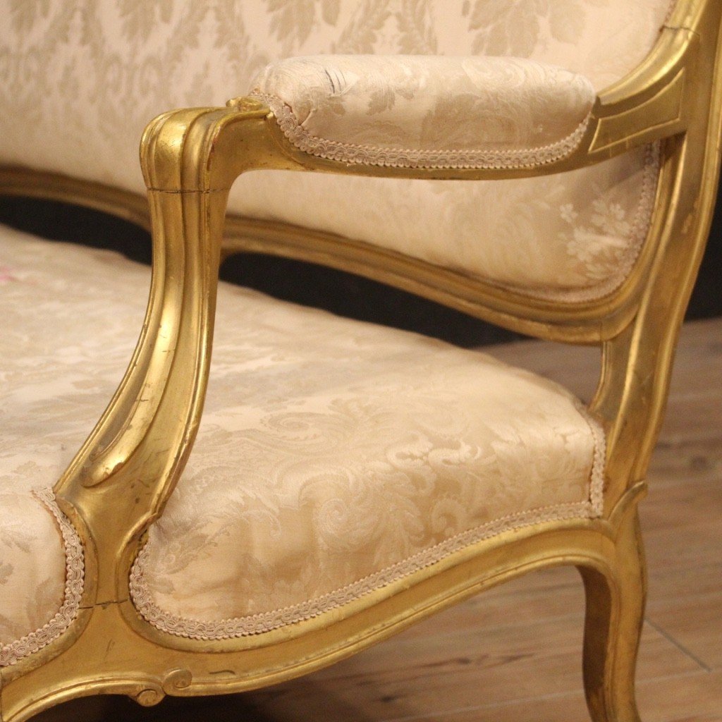 Divano francese dorato in stile Luigi XV-photo-6