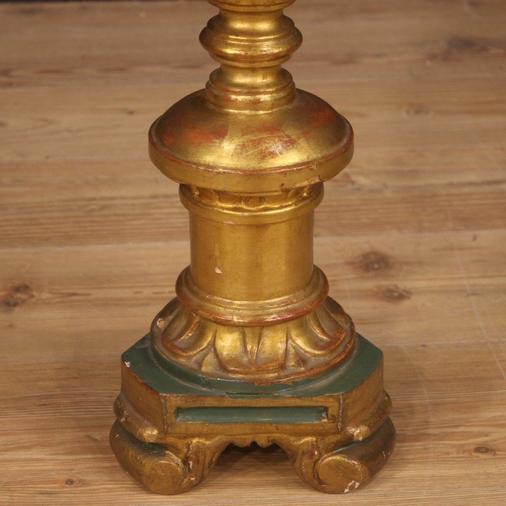 Torciera laccata e dorata del XIX secolo-photo-1