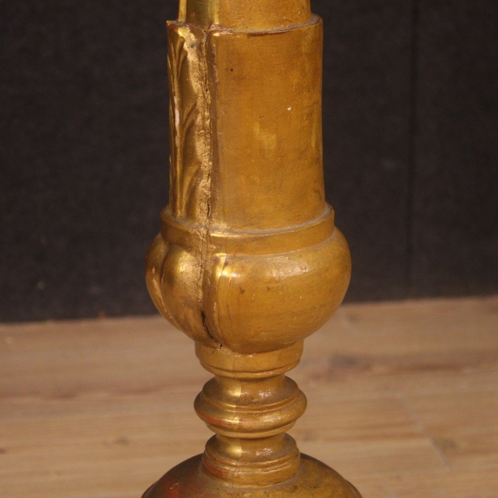 Torciera laccata e dorata del XIX secolo-photo-2