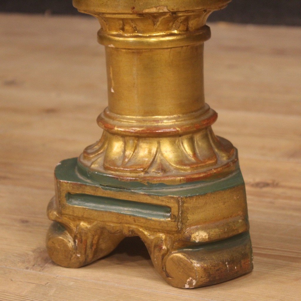 Torciera laccata e dorata del XIX secolo-photo-7