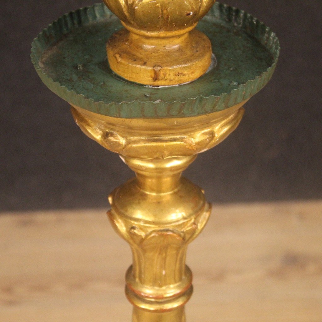 Torciera laccata e dorata del XIX secolo-photo-8