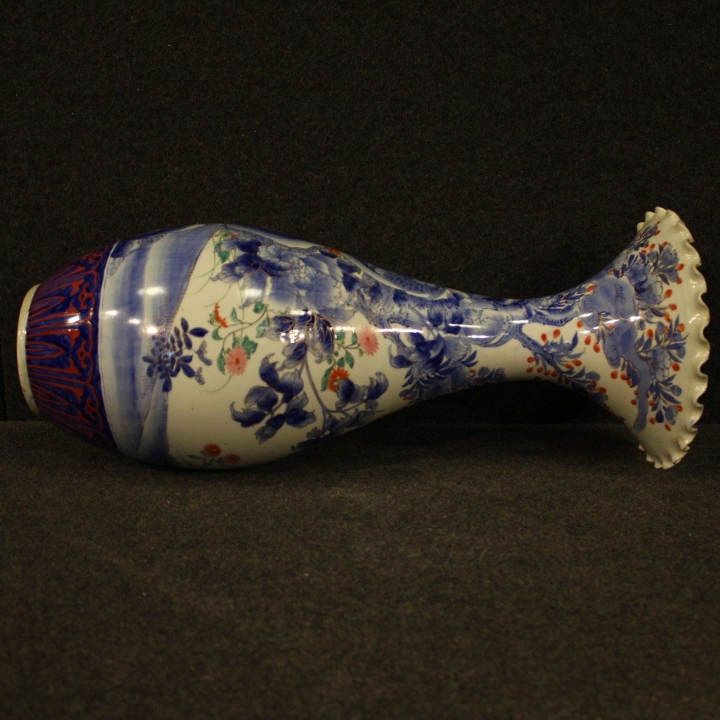 Vaso giapponese in ceramica smaltata e dipinta del XX secolo-photo-5