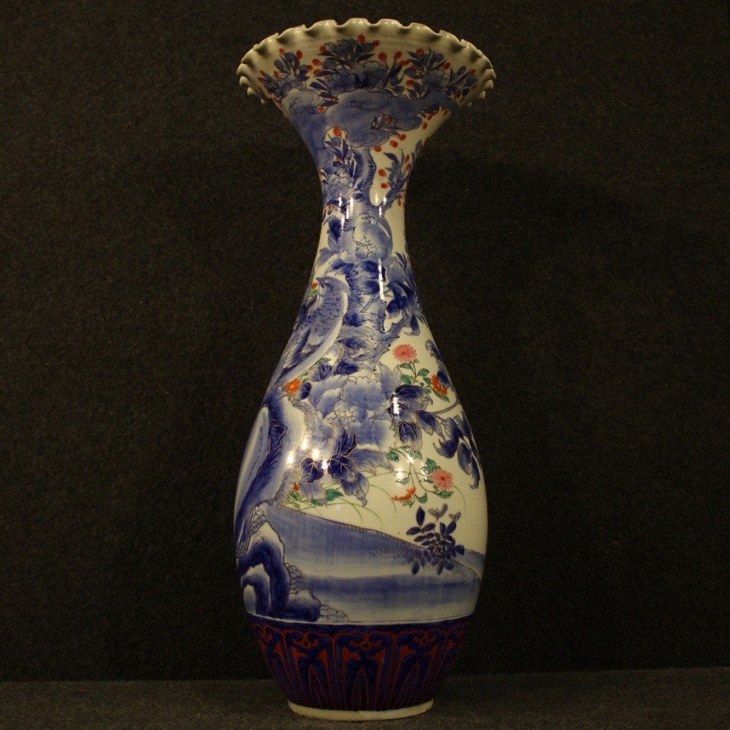 Vaso giapponese in ceramica smaltata e dipinta del XX secolo-photo-7