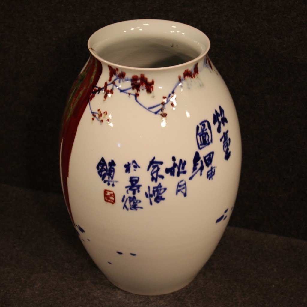 Vaso cinese in ceramica dipinta e smaltata-photo-3