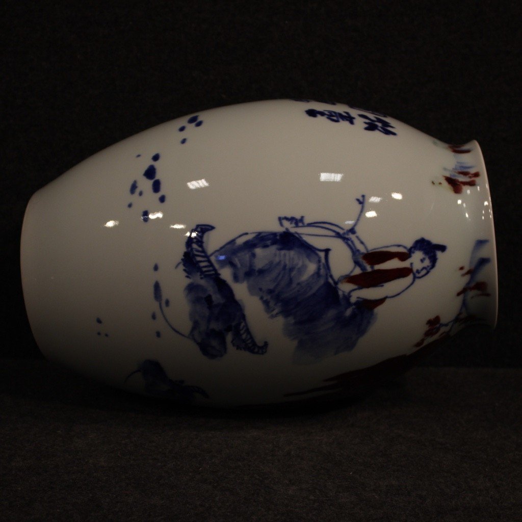 Vaso cinese in ceramica dipinta e smaltata-photo-1