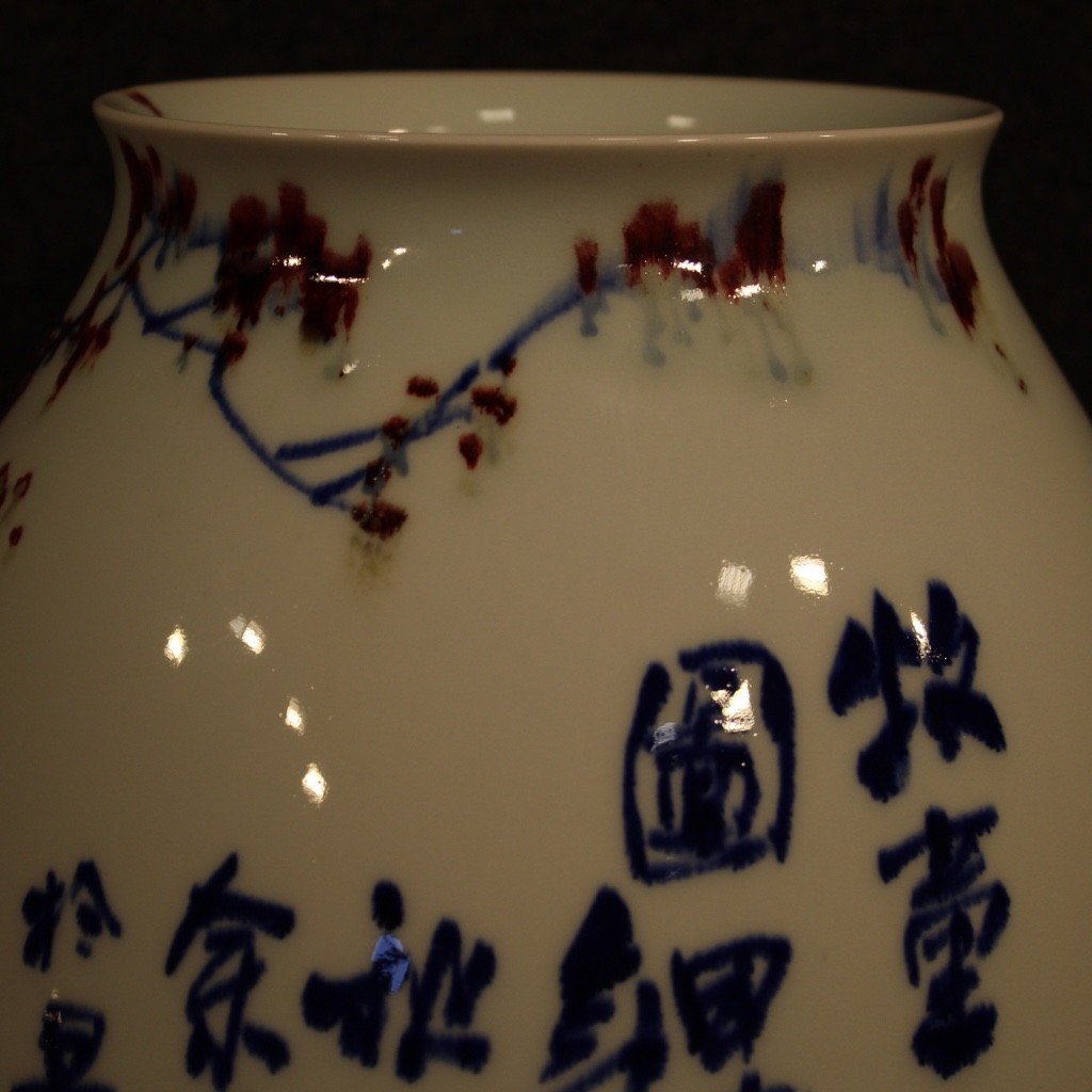 Vaso cinese in ceramica dipinta e smaltata-photo-5