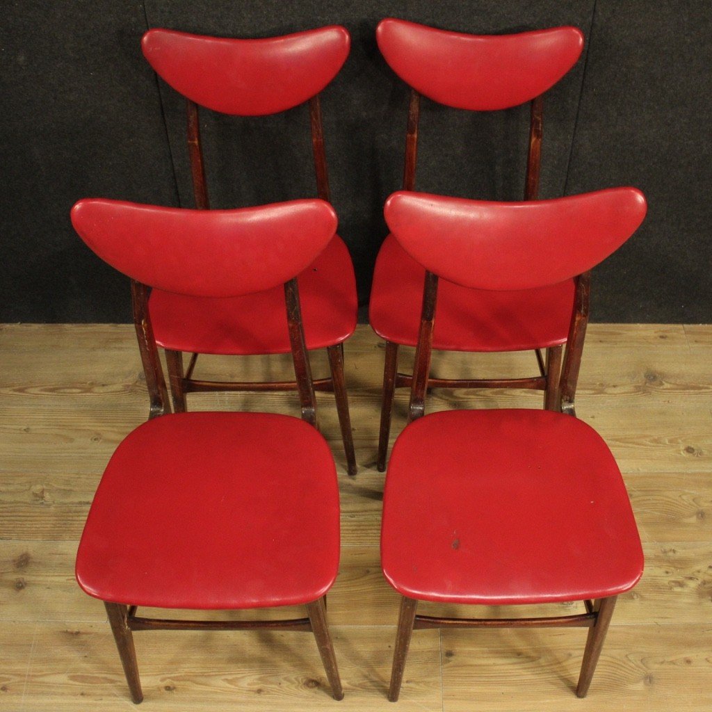 4 sedie italiane di design in finta pelle anni 70-photo-3