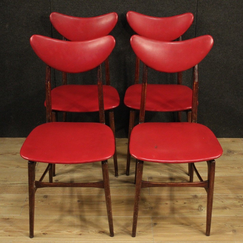 4 sedie italiane di design in finta pelle anni 70-photo-2