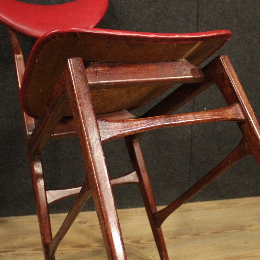 4 sedie italiane di design in finta pelle anni 70-photo-7