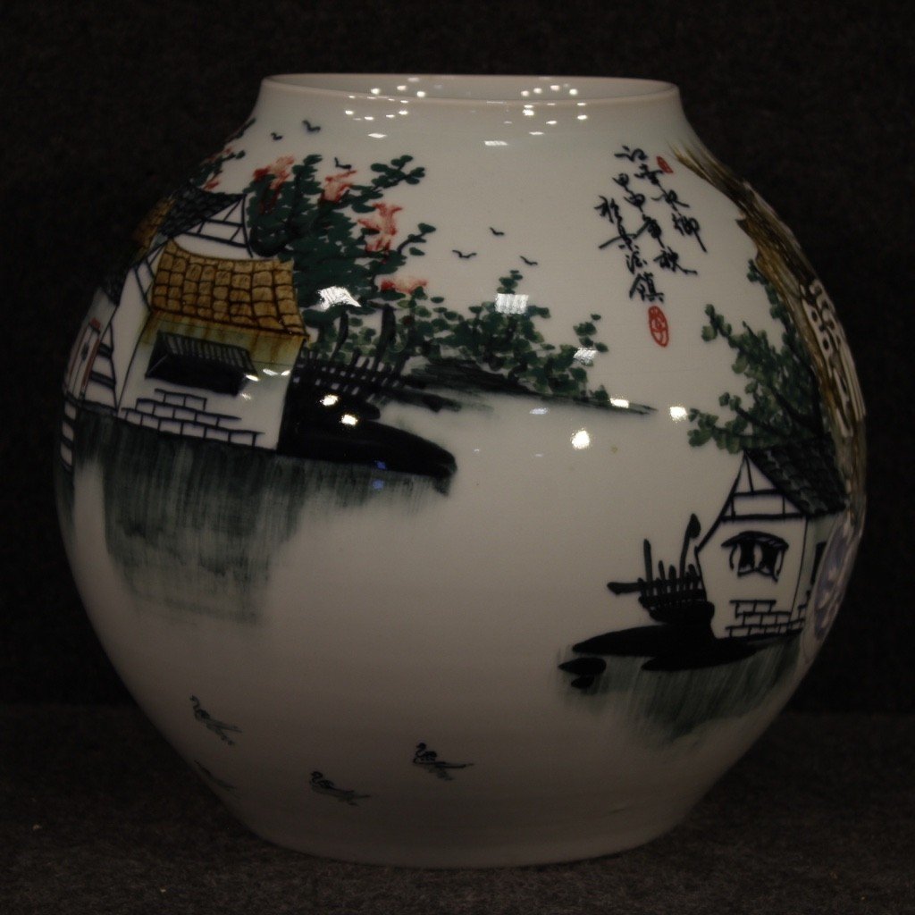 Vaso cinese in ceramica dipinta e smaltata-photo-3