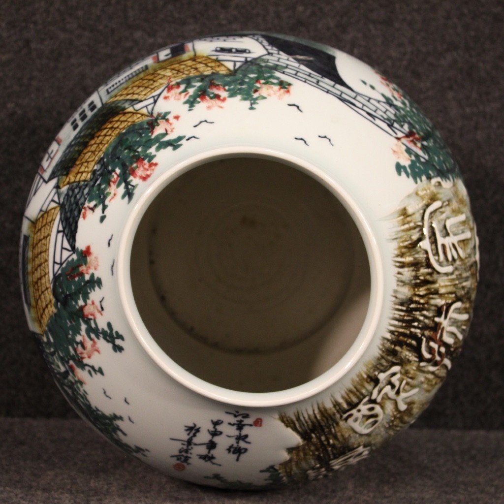 Vaso cinese in ceramica dipinta e smaltata-photo-4