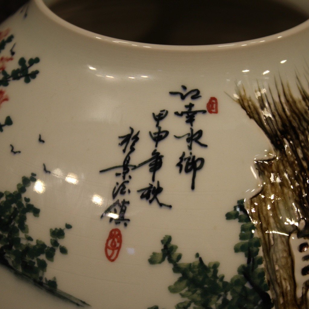 Vaso cinese in ceramica dipinta e smaltata-photo-6