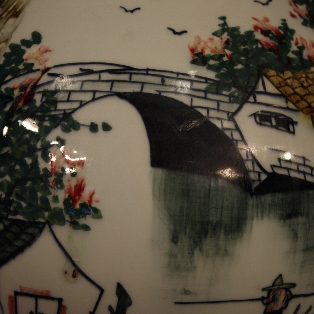 Vaso cinese in ceramica dipinta e smaltata-photo-7