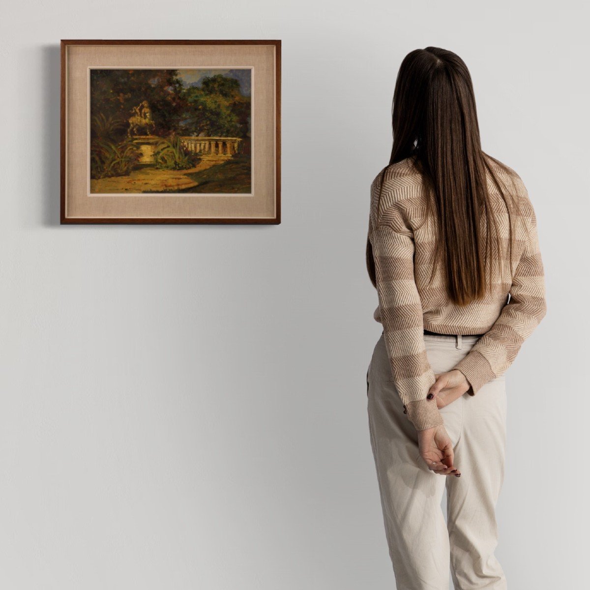 Dipinto italiano paesaggio in stile impressionista del XX secolo-photo-2