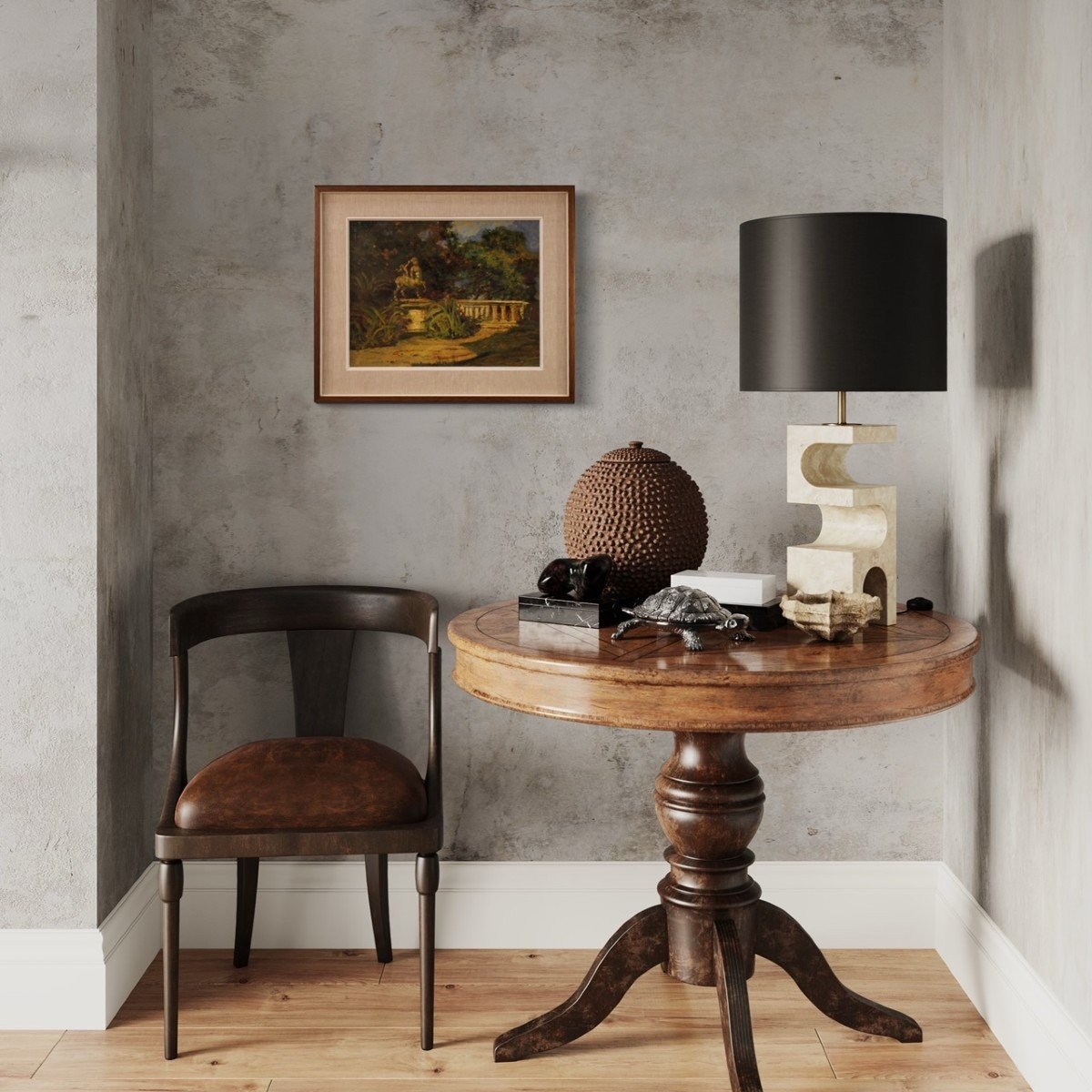 Dipinto italiano paesaggio in stile impressionista del XX secolo-photo-3