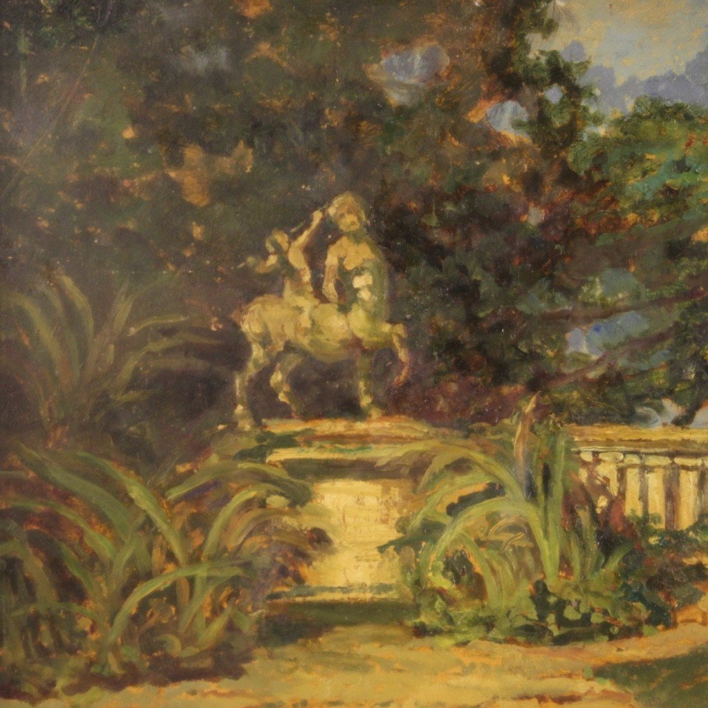 Dipinto italiano paesaggio in stile impressionista del XX secolo-photo-4
